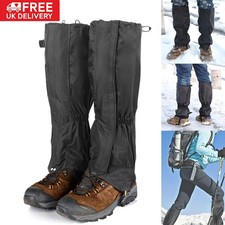 2x Waterproof Gaiters Walking Boot Gaters Camping Hiking Trekking Protector UK