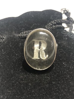 Gemporia TGGC Ring Sterlingsilber 925 Gravur Intaglio Bergkristall Initiale R