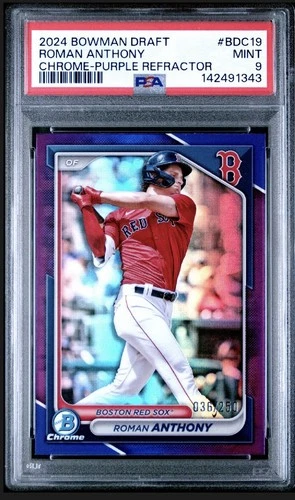 2024 Bowman Draft Chrome Roman Anthony Purple Refractor /250 PSA 9 #BDC-19 (RC)