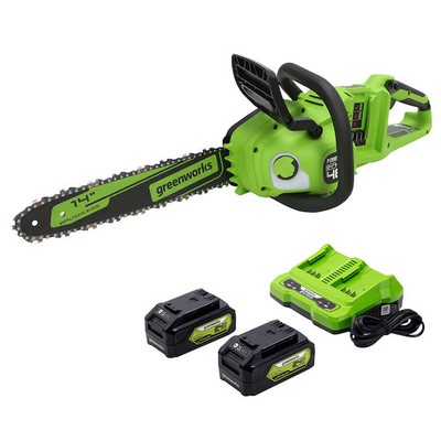 Greenworks CS48L411 48V 16-Inch Brushless Cordless Chainsaw Batteries Charger 