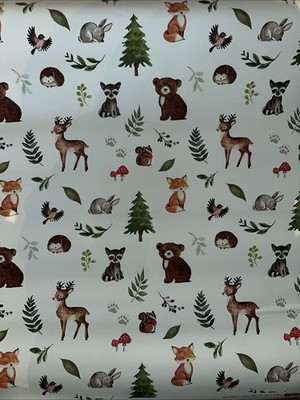 Spoonflower Peel And Stick Removable Woven Wallpaper Forest Animals  2 x12  New