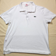 Lacoste Live Polo Shirt Mens Size 6 White Short Sleeve Collared Crocodile Logo