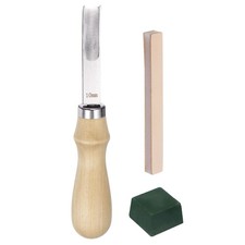 3pcs Leather Edge Beveler 10mm Skiving Tool with Whetstone Polishing Compound