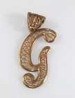 Large Vintage G Initial Filigree Pendant Turkey — photo 1