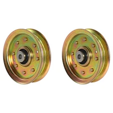 Qty 2: Flat Idler Pulley Fits Universal Products