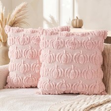 Pink Fall Pumpkin Throw Pillow 18" x Pack of 2 