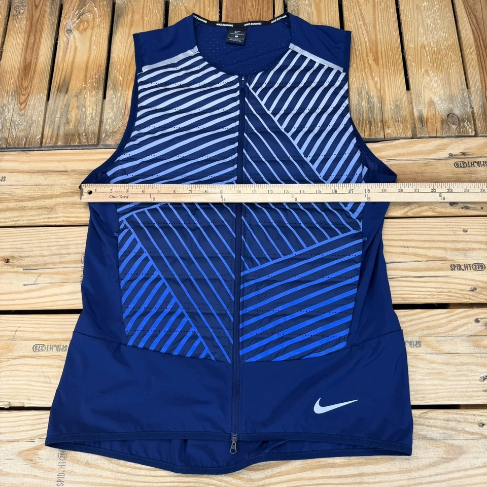 Nike AeroLoft Flash Running Vest Blue Reflective Goose Down Men’s Size Large - Image 4 of 4