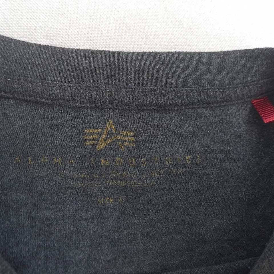 Camiseta Alpha Industries Para Hombre Talla XL Manga Corta Ligera Cuello Redondo Top Foto 4 de 4