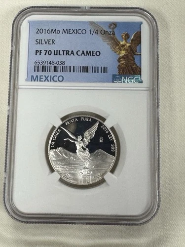 Mexico 2016 Proof Silver 1/4 Onza Libertad NGC Proof 70 Ultra Cameo