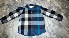 New Burberry Children Baby button down Up shirt 2 Years Blue Nova Color