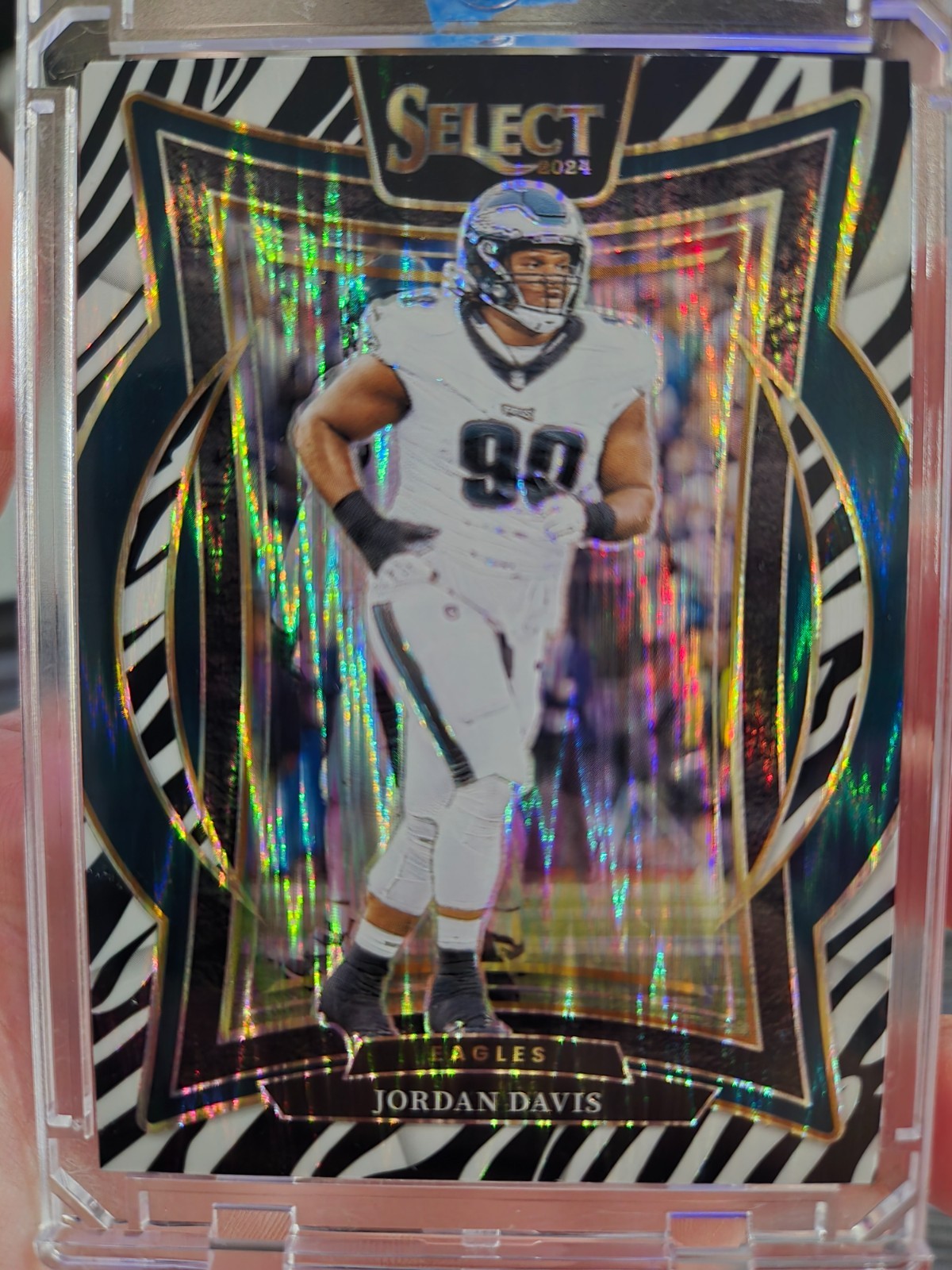 JORDAN DAVIS 2024 SELECT CONCOURSE ZEBRA SHOCK PRIZM #72 PHILADELPHIA EAGLES