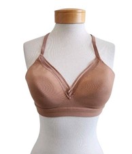 Athleta Everyday Bra Sz M/C Cup Powervita Lightly Lined Tan Racerback Sports