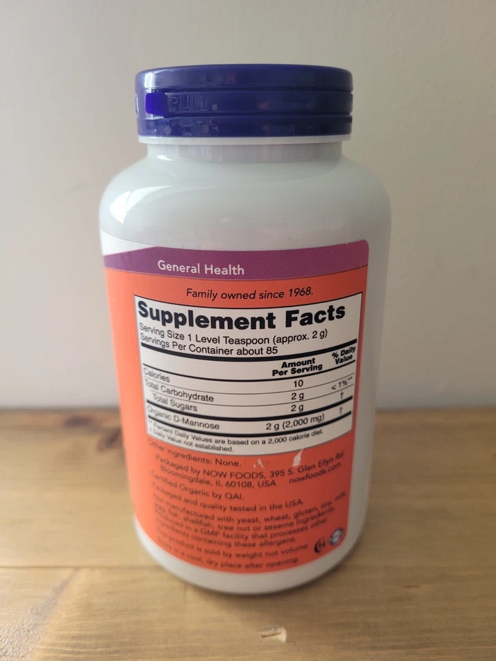 Polvo puro de manosa D orgánica marca NOW 6 oz - sellado - exp. 7/2027 Foto 4 de 4