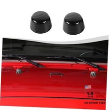 Engine Hood Rubber Head Decor Trim Compatible with 2007-2018 Jeep Carbon Fiber