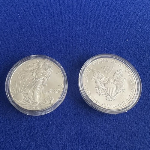 Two (2) 2010 American Silver Eagle Brilliant Uncirculated 0.999 Fine 1 oz