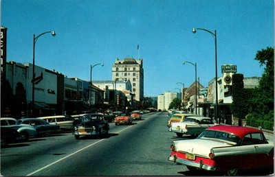 Third Avenue, Business District San Mateo CA Vintage Postcard A81