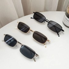 Small Rectangle Sunglasses for Men Women Vintage Square Driving Eyewear
