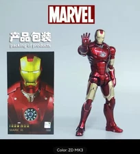 Marvel Avengers Iron Man Mark 3 MK3 Ironman Toy LED Light Action Figure Model
