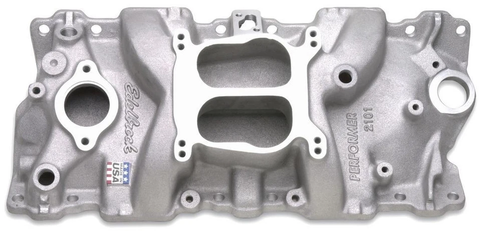 Edelbrock EDE2101 Dual Plane Aluminum Intake Manifold fits Small Block Chevy  - Image 3 of 4