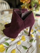 Jessica Simpson Size 8 Raxon Shiraz Microsuede Booties Boots Heels Pumps 