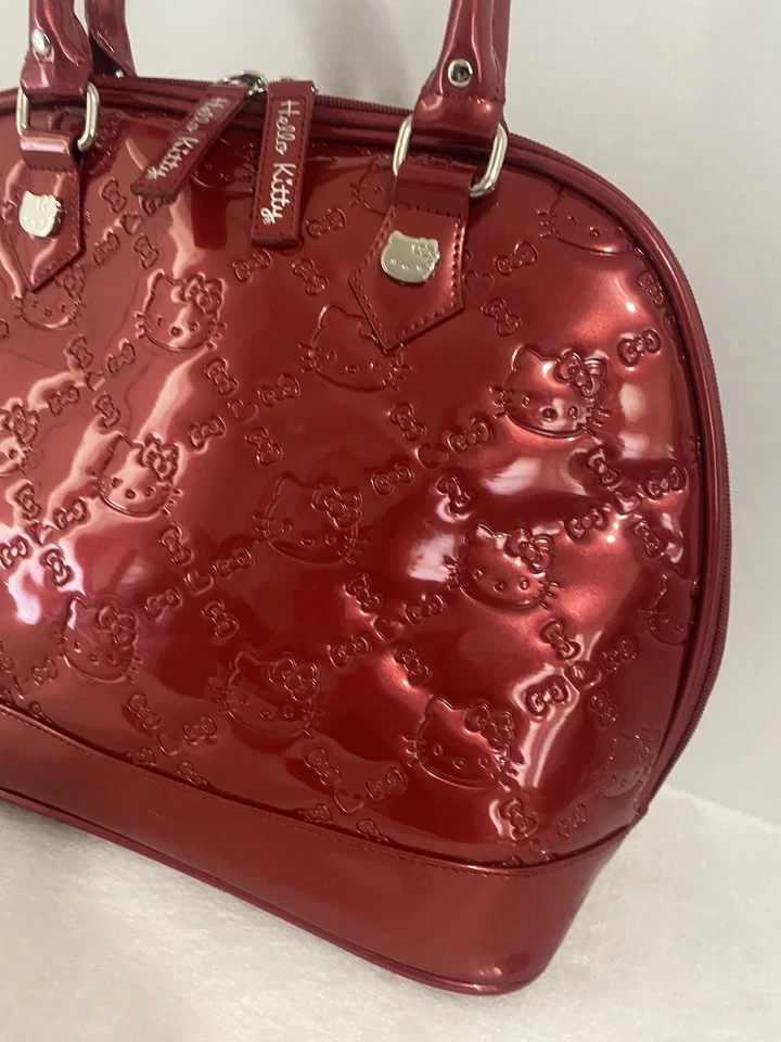 Loungefly x Hello Kitty Red Patent Dome Tote Handbag Purse Large - Image 4 of 4