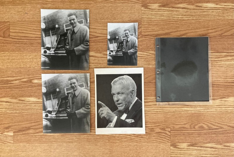 Lot of 4 Frank Sinatra Photos Black White + Protector Sleeve Great Gift!