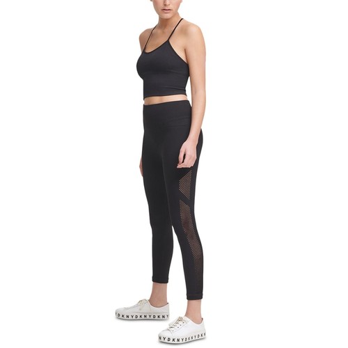 DKNY 289883 Women's Ribbed Strappy Tank Seamless, Black Medium - Picture 2 of 2