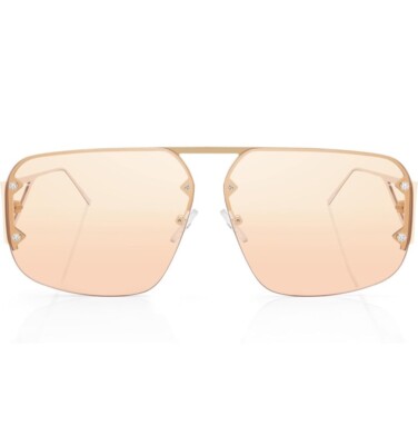 JOORTI Designer Rimless Large Frame Aviator Style Trendy Sunglasses Gold Frame