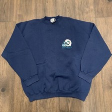 Vintage Miami Dolphins Sweatshirt XXLarge Navy Blue Pullover Crewneck NFL Helmet