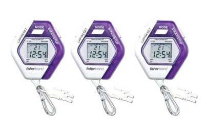 Lot of 3 Fisherbrand Traceable Kaleidoscope Stopwatches 14-649-54 - Laboratory