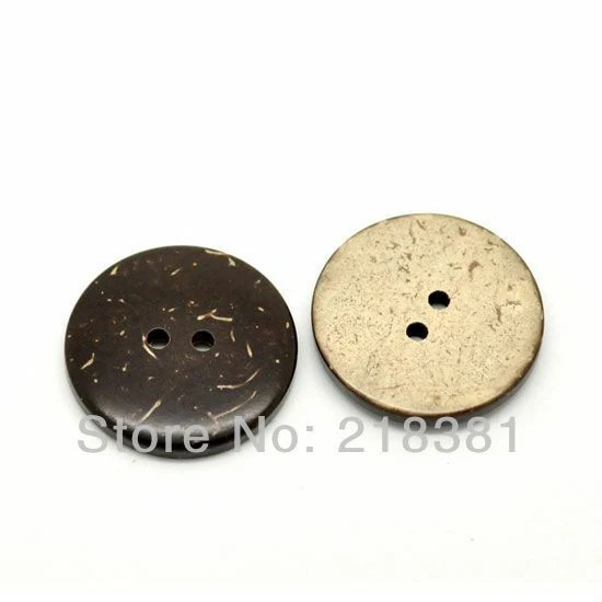 80pcs/set Brown Coconut Shell Buttons 25mm 2 Holes Wooden Button Sewing Crafts S - Image 2 of 4