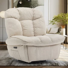 Power Swivel Recliner Sofa with Massage & Heat for Living Room Nursery, Cashmere