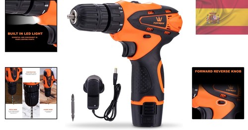 TOPWAY Taladro y Destornillador Inalámbrico 12V: Ligero y Potente con Luz LED - Imagen 2 de 9