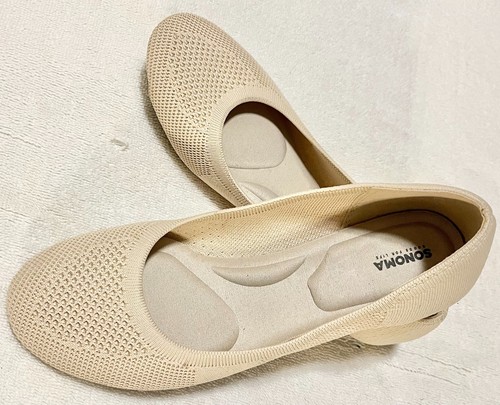 Sonoma Women's Goods For Life Sesame Slip On Ballet Flats Taupe color Size: 7.5