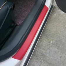 4pss Carbon Fiber Car Door Edge Entry Guard Protectors Plate Sill Scuff Stickers
