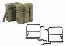 Royal Enfield Classic 350cc & 500cc Military Pannier Pair Set with Fitting Frame