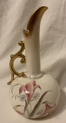Gorgeous Adderley England c1912-26  Fience De Roi  Floral Ewer Pitcher - 8.25 