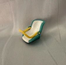 Vintage Fisher Price Loving Family Dollhouse Green Infant Carrier Seat