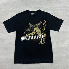 Vintage Rurouni Kenshin Samurai Shirt Size Small Black Anime Manga