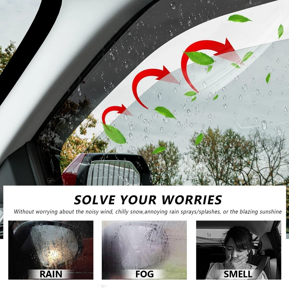 Side Window Visor Deflector For 2015-2020 Ford F150 SuperCrew 17-22 Raptor F250 Foto 3 de 4