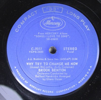 Rock Compact 33 45 Brook Benton - Why Try To Change Me Now / Lover Come Back To