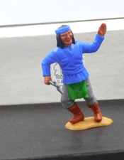 Timpo Swoppet Style Foot Apache with a Tomahawk Blue Shirt