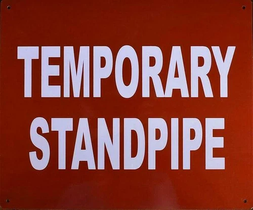 Temporary Standpipe Sign (RED ,Reflective, Aluminum 10x12 -Rust Free)-REF24-1027 - product listing photo