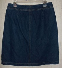 EXCELLENT WOMENS TOMMY HILFIGER DISTRESSED DARK BLUE JEAN SKIRT SIZE 10