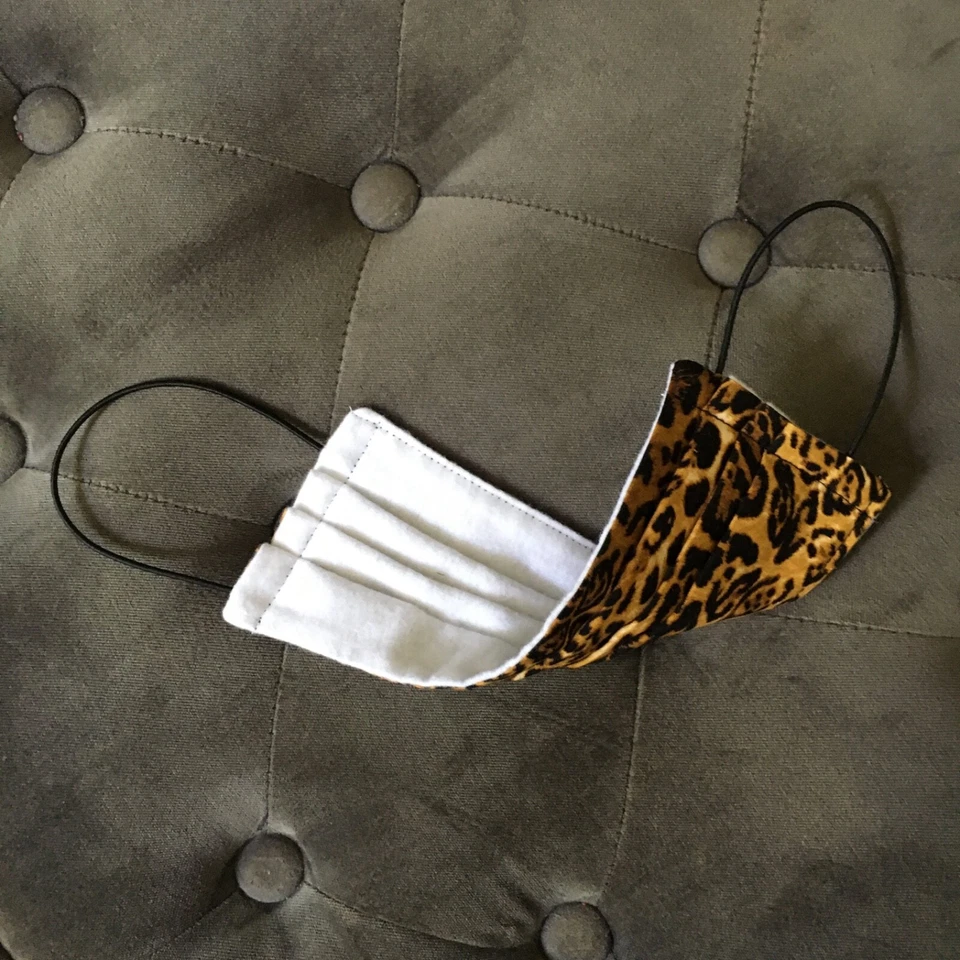 2 Pack Or Single Leopard Print 💯% Cotton Double Layer Fabric Face Mask 🇬🇧 - Image 4 of 4