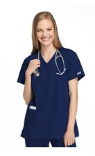 Cherokee Workwear Scrub Short Sleeve Wrap Tunic 4801 NAVW Navy M FREE SHIPPING