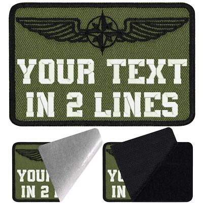 Pilot Patch Personalisiert mit Klettverschluss Aufnäher Piloten Patch 75x50mm