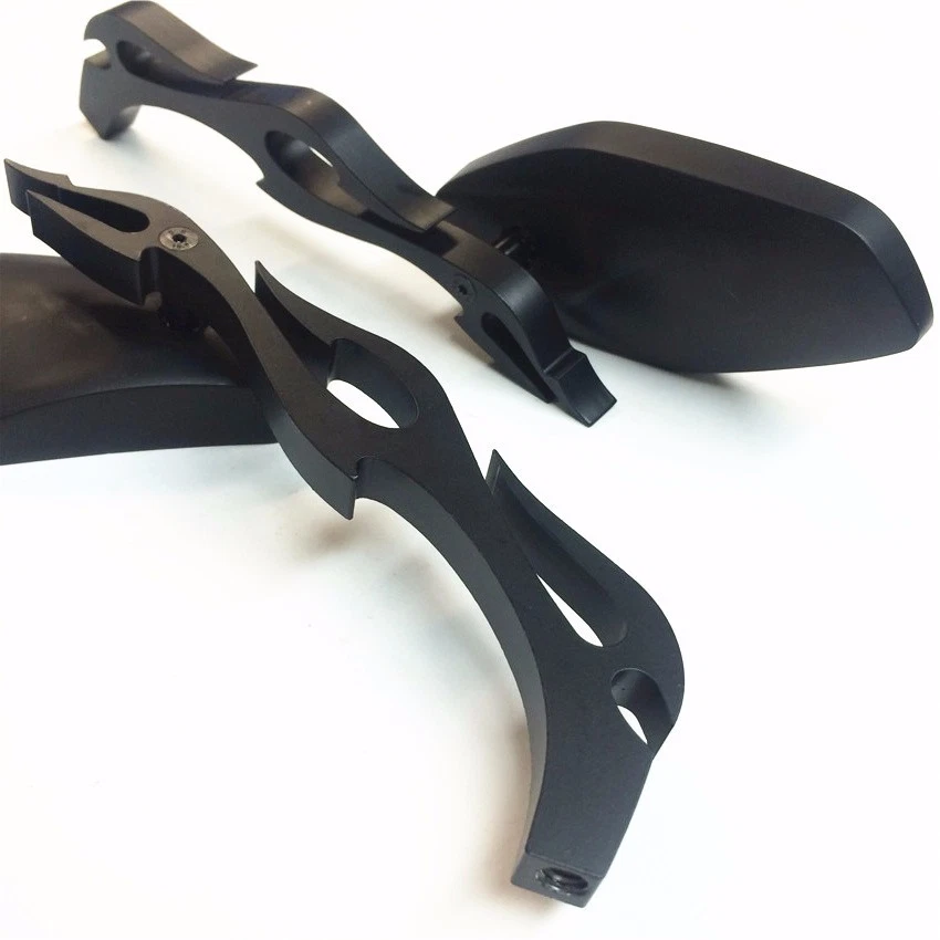 Espejos retrovisores negros con barra de fuego aptos para Yamaha YZF R6 YZF R1 Suzuki Katana 600 Foto 3 de 4