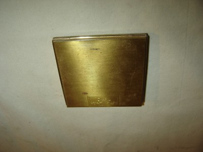 Square Gold Tone Compact by Tussy Reg.US Pat.Off Distributed by Lehn & Fink #266