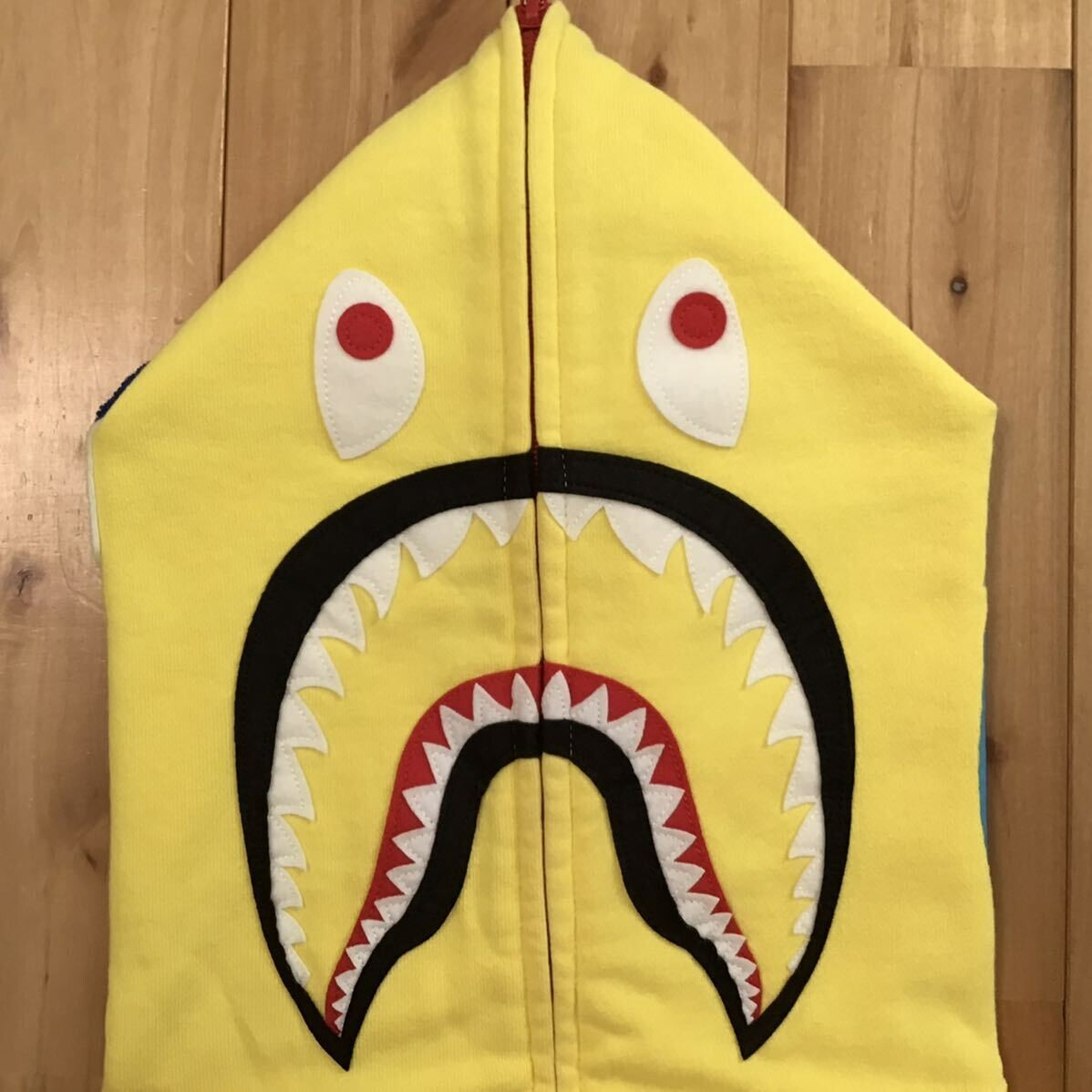 2010 BAPE Neon shark full zip hoodie a bathing ape NIGO Yellow